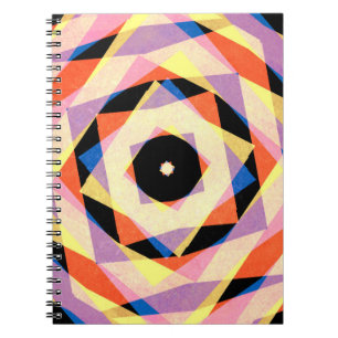 Carnet Diamant rayé multicolore formes background jagg