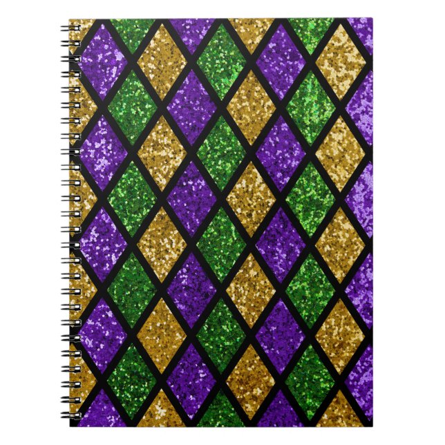 Carnet Diamants de paillettes scintillants, arrière - pla (Devant)