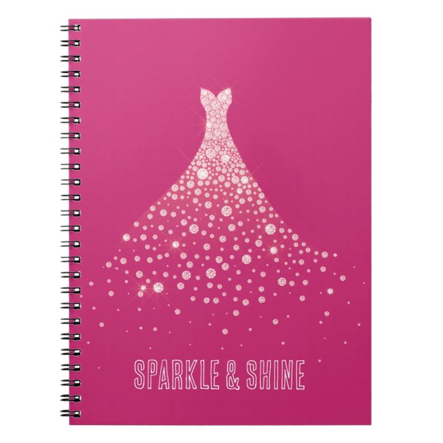 Carnet Diamants de verre Robe rose (Devant)