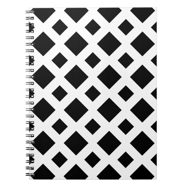Carnet Diamants noirs en blanc (Devant)