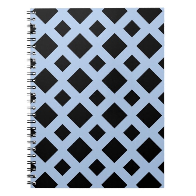 Carnet Diamants noirs sur Bleu clair (Devant)