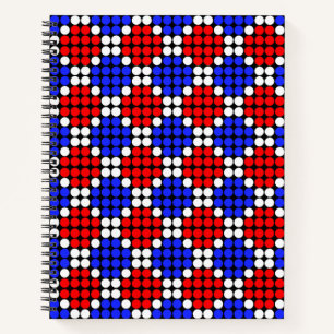 Carnet Diamants pointillés blancs bleus modernes sur noir