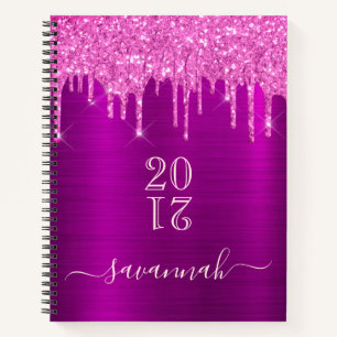 Carnet Diary violet parties scintillant rose girly modern