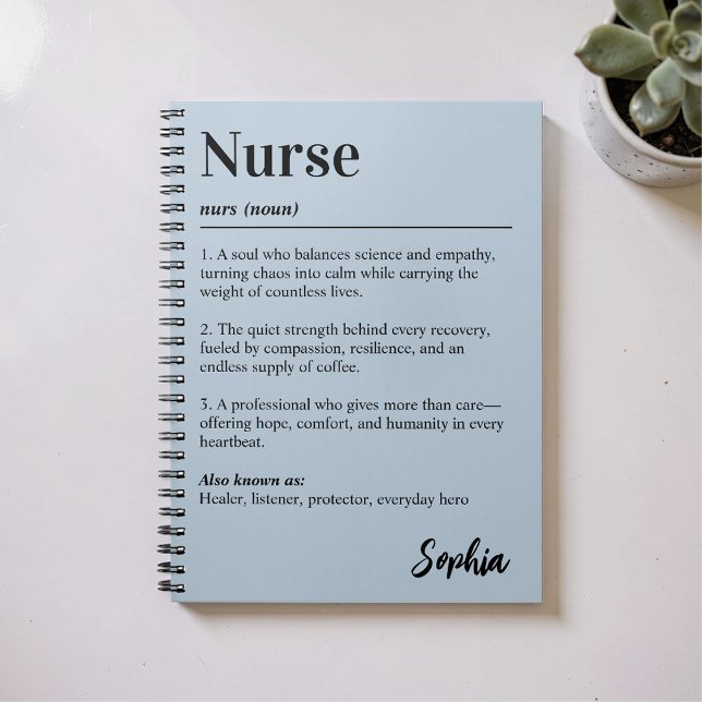 Carnet Dictionnaire personnalisé d'infirmière Définition  (Créateur téléchargé)
