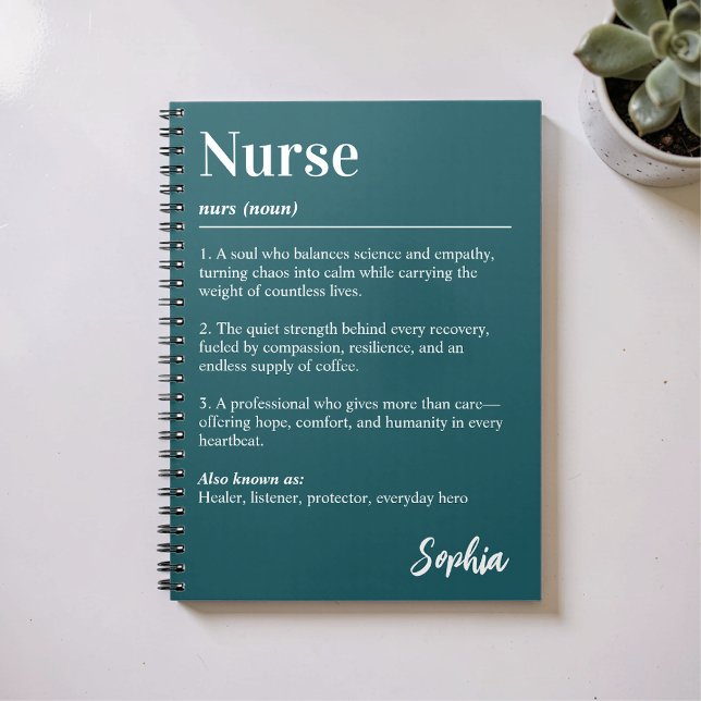 Carnet Dictionnaire personnalisé d'infirmière Définition  (Créateur téléchargé)