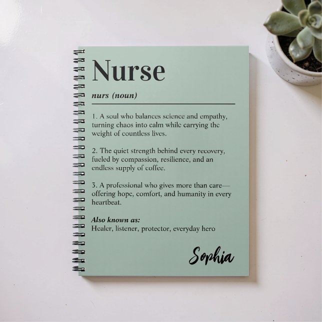 Carnet Dictionnaire personnalisé d'infirmière Définition  (Créateur téléchargé)
