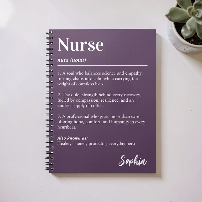 Carnet Dictionnaire personnalisé d'infirmière Définition  (Créateur téléchargé)