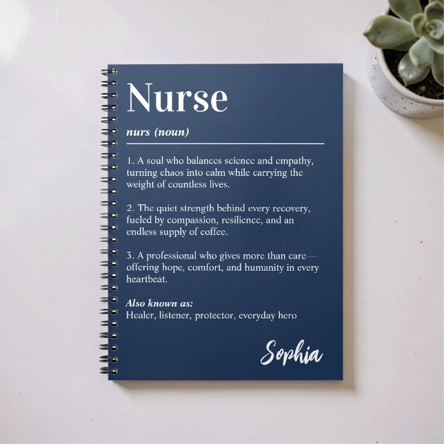 Carnet Dictionnaire personnalisé d'infirmière Définition  (Créateur téléchargé)