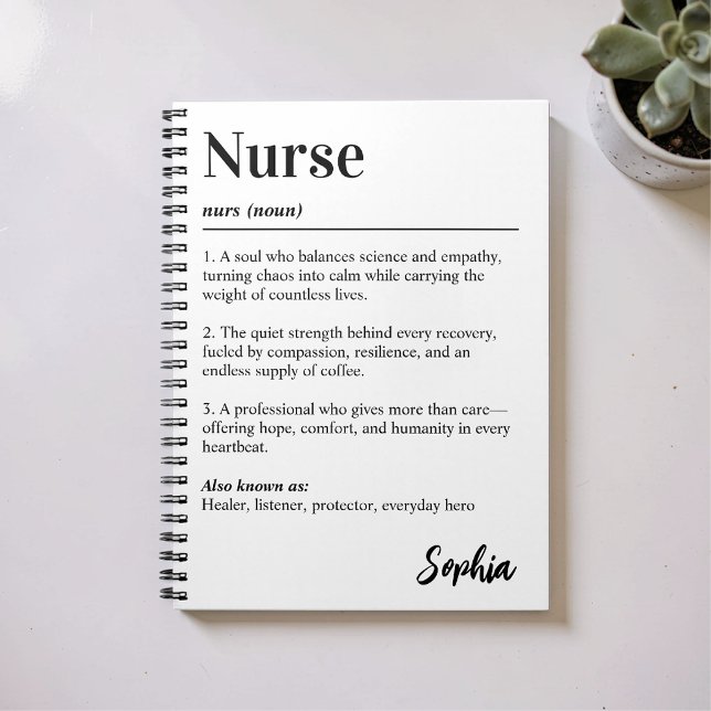 Carnet Dictionnaire personnalisé d'infirmière Définition  (Créateur téléchargé)
