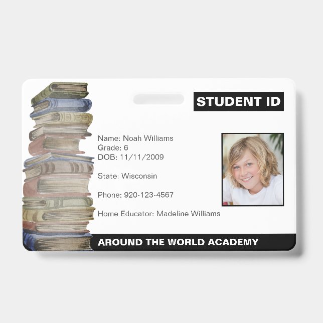 Carnet d'identité de l'élève à domicile Badge d'em (Avant)