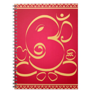 Carnet Dieu OM Ganesha sur le rouge