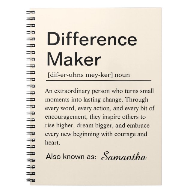 Carnet Difference Maker Definition (Devant)