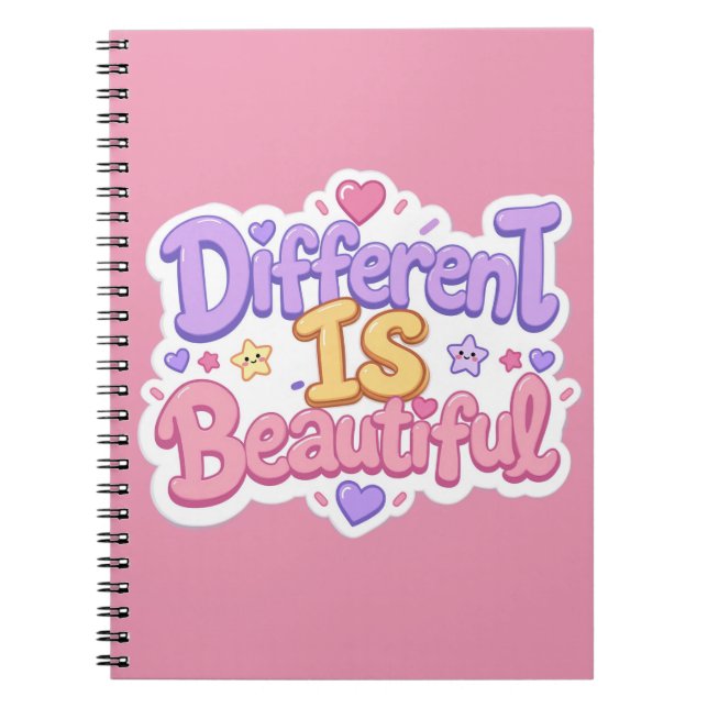 Carnet Différent Est Beau Mignon Pastel Kawaii Enfants  (Devant)