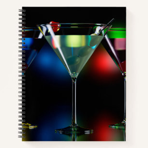 Carnet Différents cocktails dans des lunettes à martini é