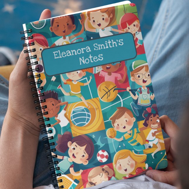 Carnet Différents personnages mignons de sports rentrent  (Créateur téléchargé)