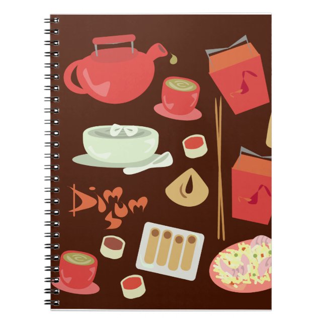 Carnet Dim Sum Yum Cute Kawaii Motif chinois de plaisir a (Devant)