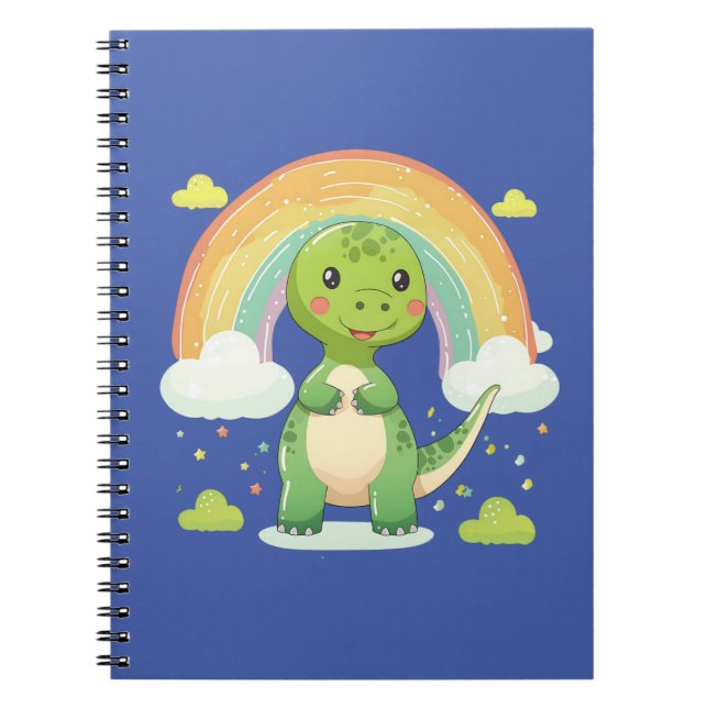 Carnet Dino Arc-en-Ciel Coloré (Devant)