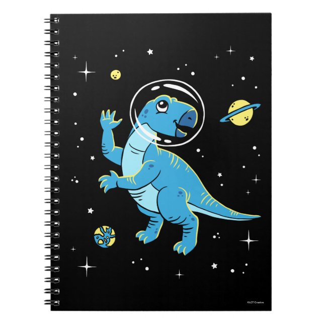 Carnet Dinos Rhabdodon Bleu Dans L'Espace (Devant)