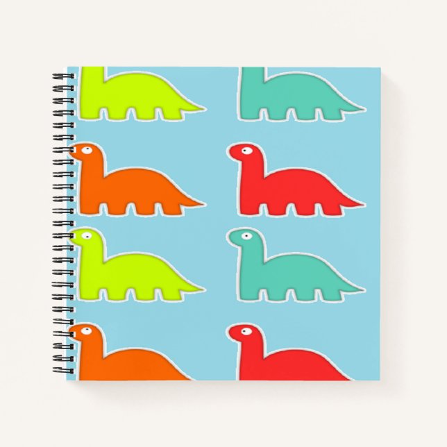 Carnet Dinos sur bleu (Devant)