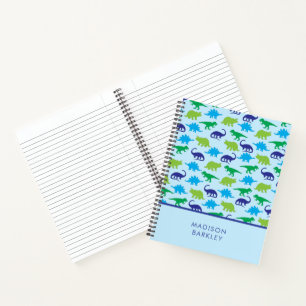 Carnet Dinosaure Bleu Enfant Mignon Dino