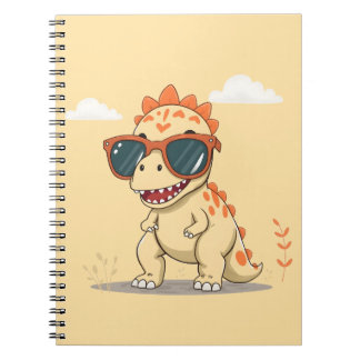 Carnet Dinosaure Cool avec des Lunettes de Soleil Drôle E