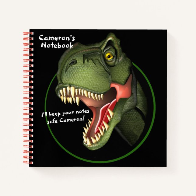 Carnet Dinosaure T-Rex personnalisé (Devant)