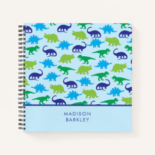Carnet Dinosaures Bleus Enfants Mignons Dino