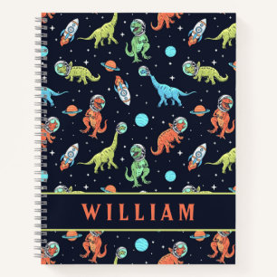 Carnet Dinosaures colorés mignons dans l'espace motif amu
