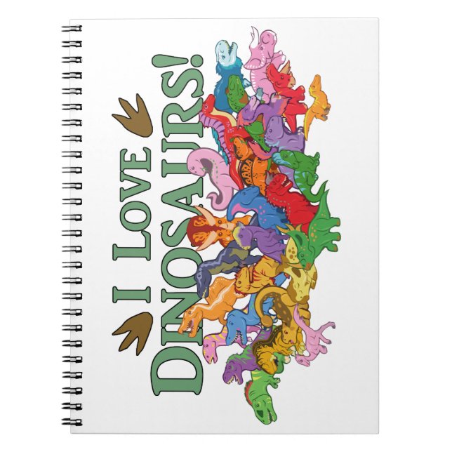 Carnet Dinosaures mignons et colorés (Devant)