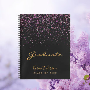 Carnet Diplômé de la fête noire violet