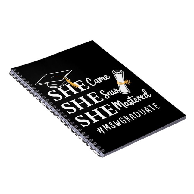 Carnet Diplôme de maîtrise MSW Master en travail social (Côté Droit)