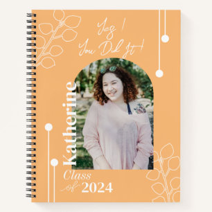 Carnet Diplôme Simple Feuillage Photo Orange