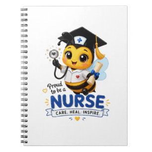 Carnet Diplômée Infirmière Abeille Mignonne Kawaii 2026