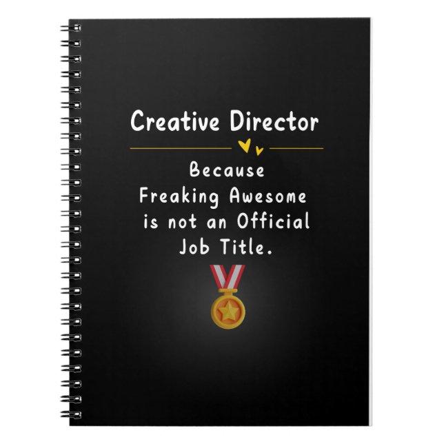 Carnet Directeur de création titre de poste drôle (Devant)