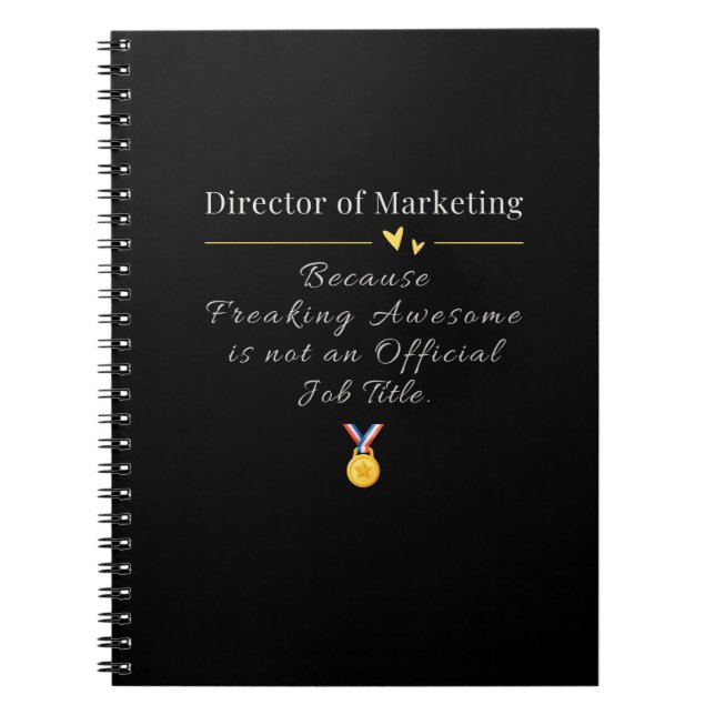 Carnet Directeur de marketing titre de poste drôle (Devant)