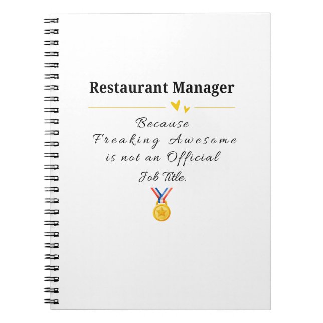 Carnet Directeur de restaurant (Devant)