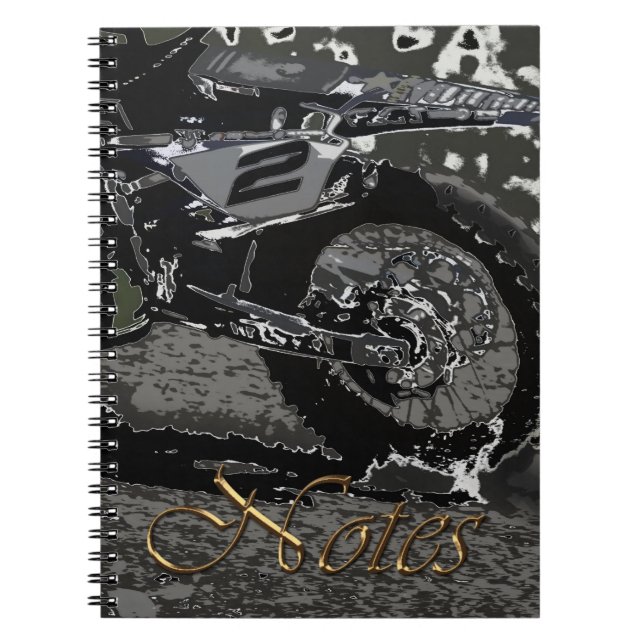 Carnet Dirt Biking (Black & White) (Devant)