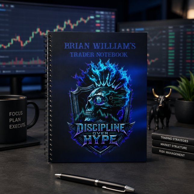 Carnet Discipline sur Hype Blue Glow Bitcoin Crypto  (Product image shown for illustration purposes only.)