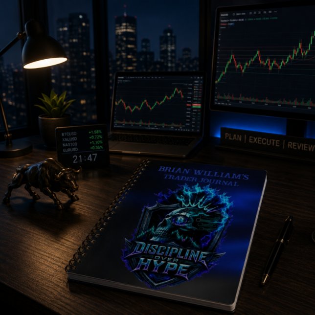 Carnet Discipline Sur Hype Lueur Bleue Bitcoin Crypto  (Product image shown for illustration purposes only.)