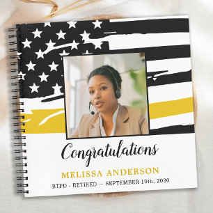 Carnet Dispatcher Retirement Thin Gold Line Photo Invité