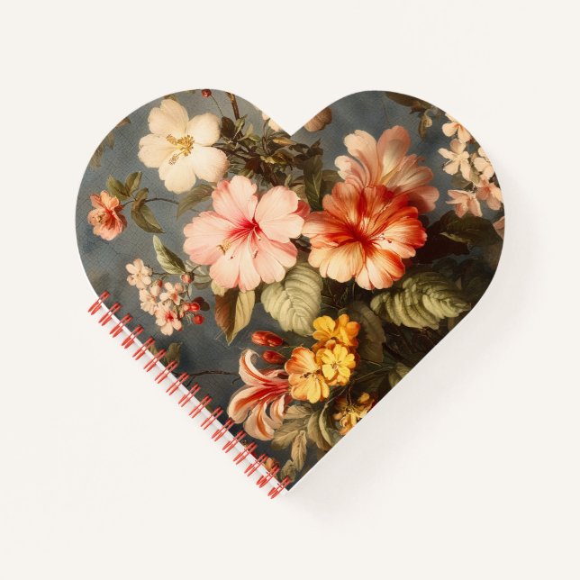 Carnet Disposition florale vintage vibrante (Devant)