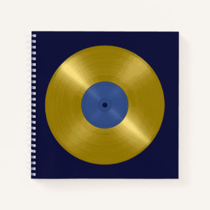 Carnet Disque vinyle album or en or