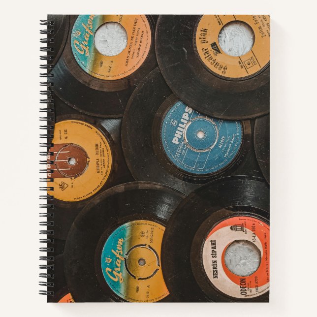 Carnet Disques Classiques Vinyle Noir (Devant)