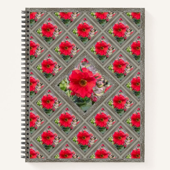 Carnet distinctif avec de belles Nemesias rouges (Devant)