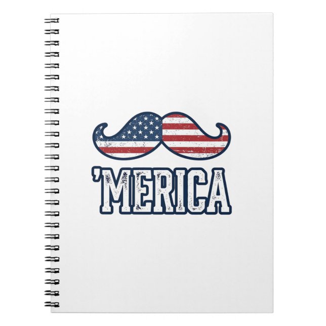 Carnet Distressed America Mustache Patriotic Vector Desig (Devant)
