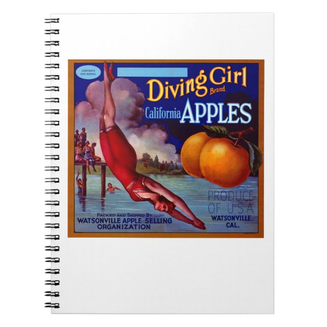 Carnet Diving Girl Apples (Devant)