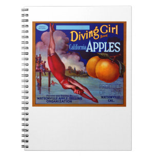 Carnet Diving Girl California Apples
