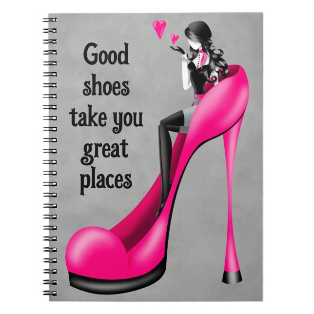 Carnet Divinité de la mode en escarpin rose (Devant)