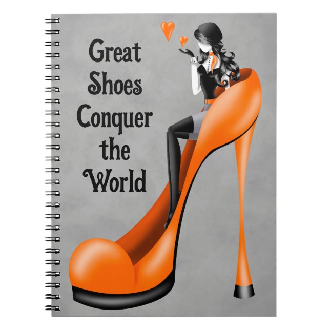 Carnet Divinité de la mode en stiletto orange (Devant)