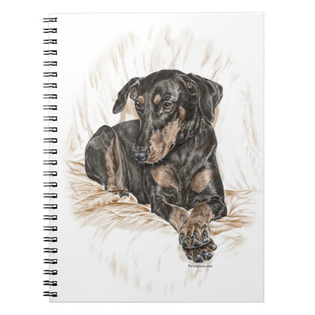 Carnet Doberman Chien oreilles naturelles (Devant)